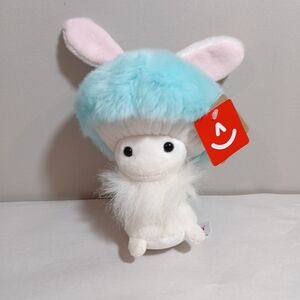 Aurora Fungi Friend Small Blue Spring 8 inch Mushroom Forest Vibrant Stuffed NWT